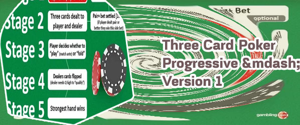 Progressive three card poker